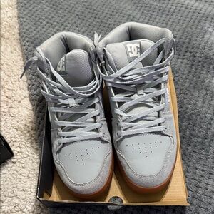 DC Men's Gray High-Top Sneakers